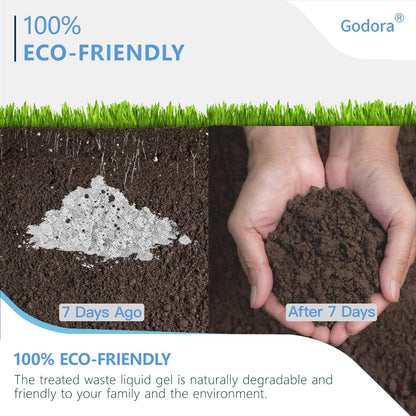 30 Packs ECO-Friendly Portable Toilet Poo Urine Gel Powder, Portable & Fast-Absorbing Camping Toilet Gel, Rapidly Biodegradable Eco Poo Urine Gel, Outdoor Portable Bedpans & Emergencies