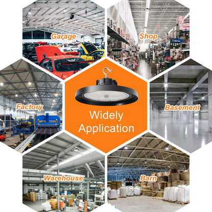 480V UFO LED High Bay Light 240W 200W 180W Adjustable, 0-10V Dimmable 5000K High Bay LED Shop Lights (1000W MH/HPS Equivalent), IP65 Commercial Bay Lighting for Warehouse Factory, AC 277-480V