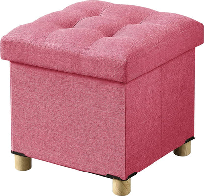 15 Inches BRIAN & DANY Ottoman with Storage, Square Small Storage Ottoman Foot Rest with Legs, Ottomans Foot Stool