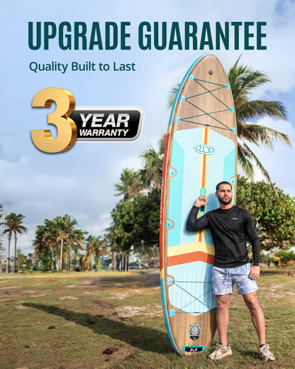 ZLX 11'6" Extra Large Inflatable Stand Up Paddle Board with Inflatable Seat | Stable Non-Slip Deck Pad and Premium iSUP Accessories - Portable Backpack & Upgraded Pump for Adults, All Skill Levels
