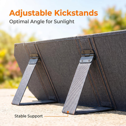 400W Portable Foldable Solar Panel, 23% High Efficiency, PD45W USB-C QC3.0 USB-A XT60 DC Port, Solar Charger with Dual Kickstands for Camping RV Off-Grid 12V Battery (400W 39 × 74 in)