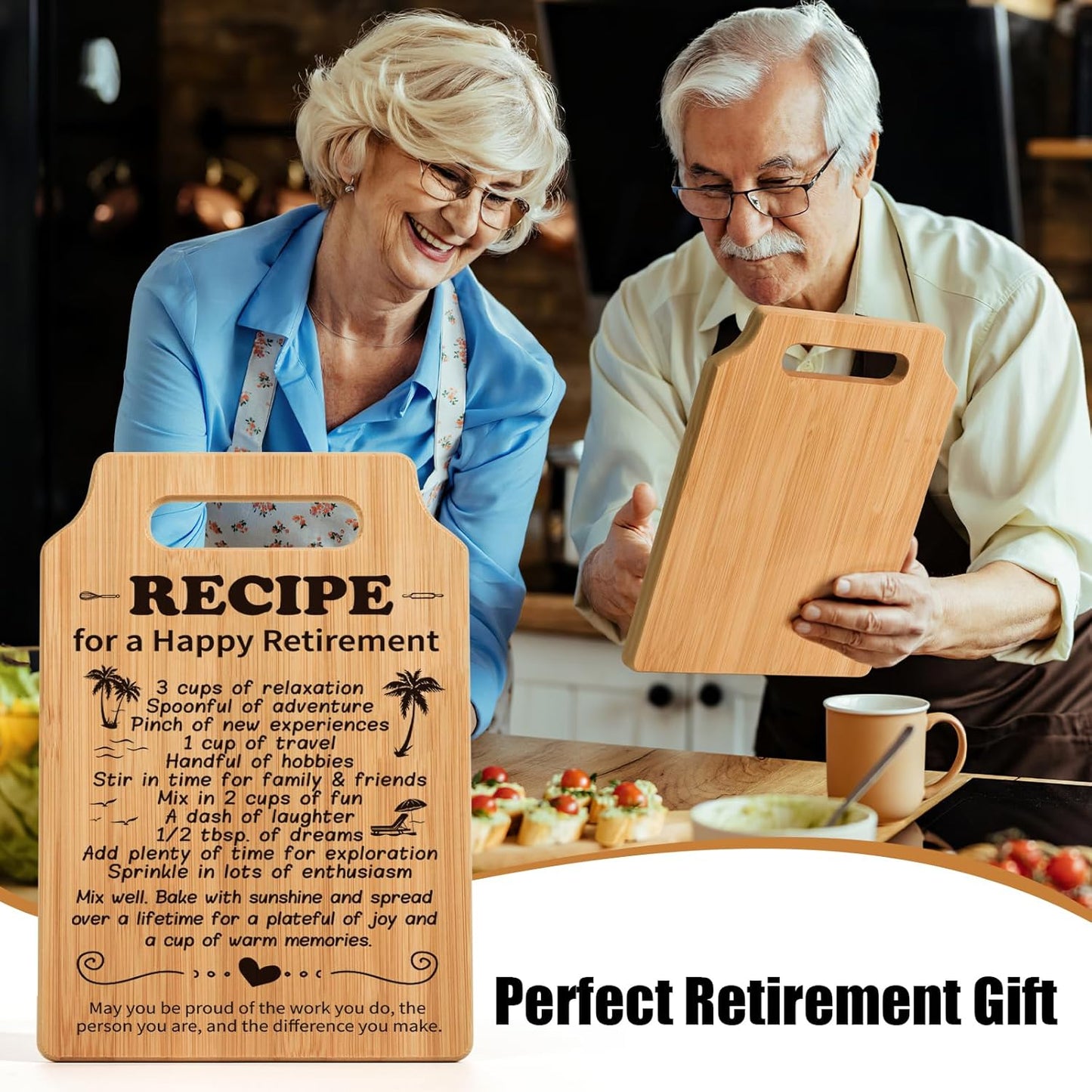 Retirement Gifts for Women - Retired Cutting Board Gifts for Her, Female Friends, Nurse, Coworker, Teachers, Boss