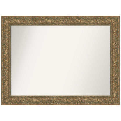 Amanti Art Bronze Wall Mirror 34x45 Luxe Bronze Gold Rectangle Bathroom Mirror for Wall Decor Living Room, X-Large Traditional Frame, Hangs Horizonally and Vertically, Bathroom Decor, Non-Beveled Edge