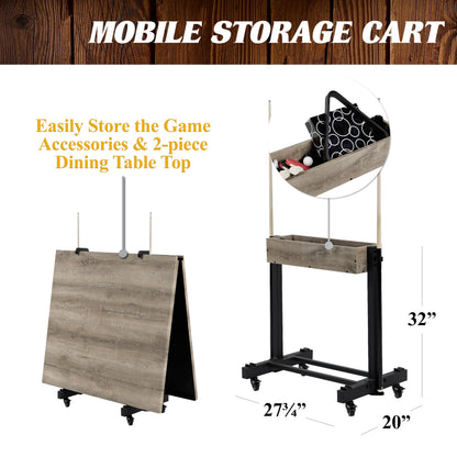 Barrington Billiards Westmont 7' Pool Table, 3-in-1 Dining Top & Table Tennis with Game Accessories & Rolling Storage Caddy