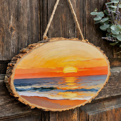 MUKCHAP 10 PCS Oval Wood Slices, 5.5 x 15 x 0.4 inch Unfinished Craft Wooden Slices Hanging Signs with Jute for DIY, Painting, Ornament