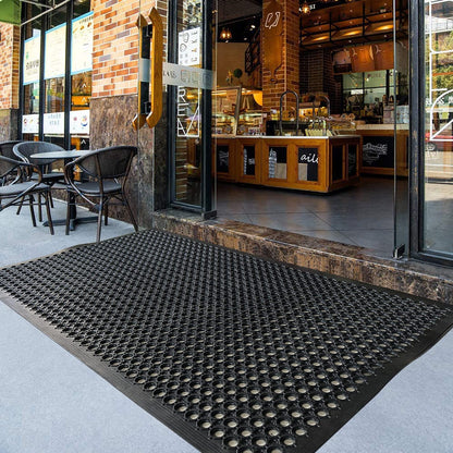 Uniboho Outdoor Rubber Floor Mats Anti Slip Restaurant Commercial Kitchen Rubber Drainage Mat 60 x 35 Heavy Duty Mat for Garage Garden Indoor Outside Industral Pool Entrance Bar Wet Area