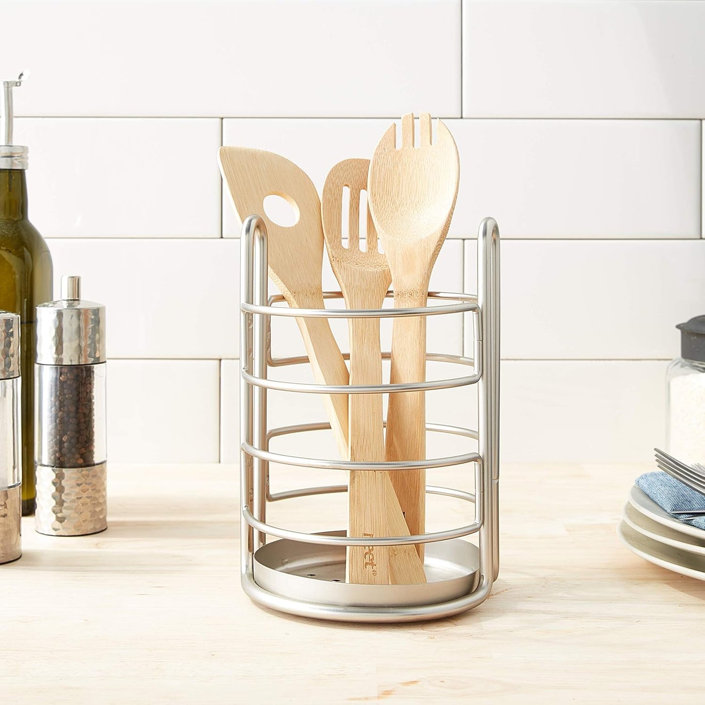 Spectrum Diversified Euro Utensil Holder, Satin Nickel