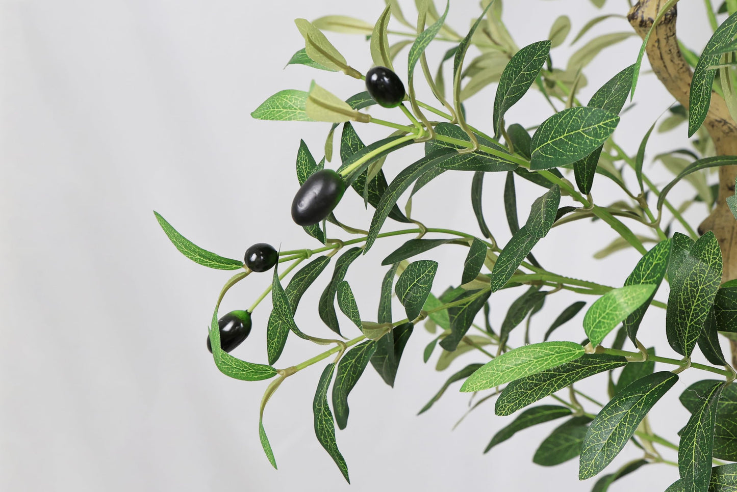 8ft Olive Trees Artificial Indoor Large Faux Olive Tree with Pot, Natural Wood Trunk, Lifelike Fruits & Branches, Fake Plants for Indoor Outdoor Home Office Living Room Floor Decor, 1 Pack