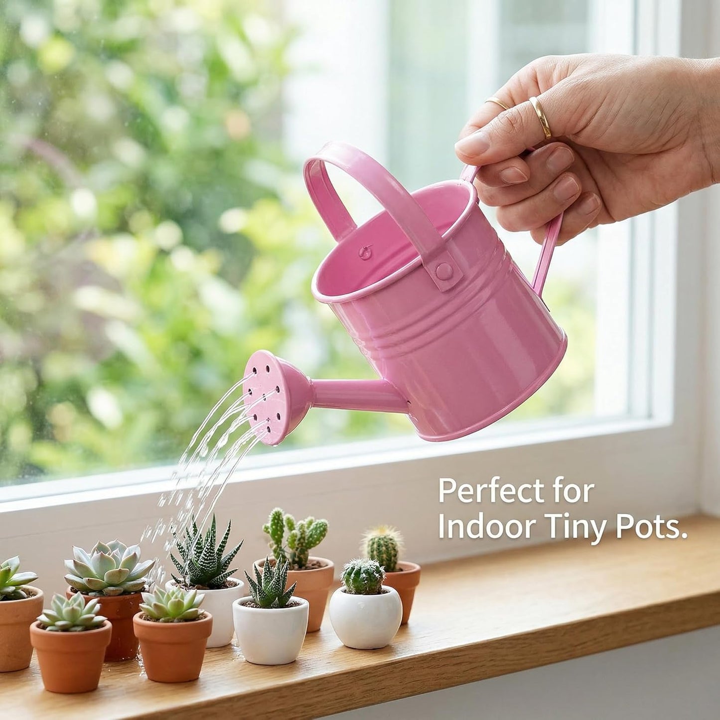 5 Pack 6oz Small Metal Watering Can for Kids, Mini Plant Water Pot for Indoor Outdoor Gardening, Cute Toddler Beach