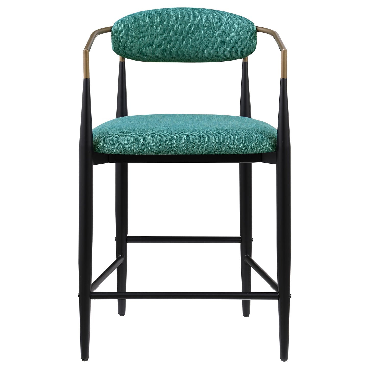 Coaster Home Furnishings - Tina - Fabric Upholstered Counter Height Chairs - Open Back, Padded Seat and Back, Footrest - Dining Room & Kitchen - Set of 2 - Green - 121185
