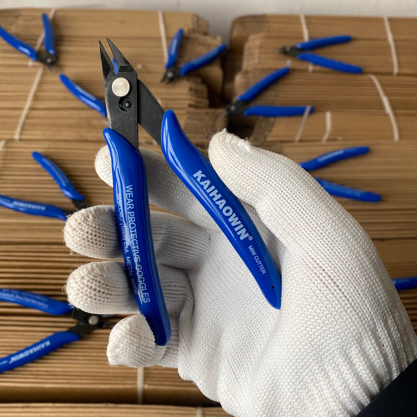 Small Wire Cutters 10 Pack- KAIHAOWIN 170 Wire Flush Cutters Wire Clippers Nippers Clean Cut Pliers Side Cutter Diagonal Cutting Pliers for Electronic Floral Heating Wire Model Sprue Soft Copper, Blue
