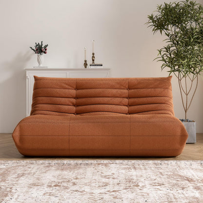 Bean Bag Chair, Loveseat Fireside Chair Bean Bag Sofa Large Bean Bag Chair for Adults, 2 Seater Bean Bag Chairs for Teens with High Density Comfortable Foam, Bean Bag for Living Room, Bedroom (Orange)