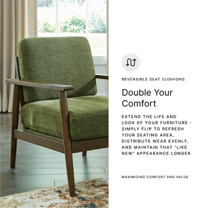 Signature Design by Ashley Bixler Mid-Century Modern Upholstered Showood Accent Chair, Green