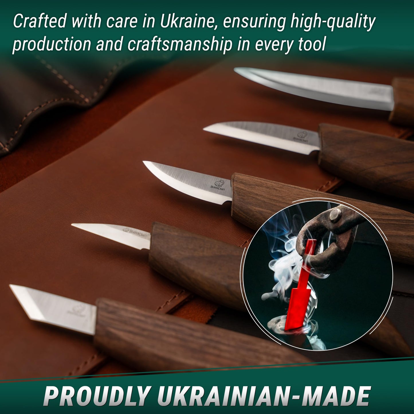 BeaverCraft Deluxe Wood Carving Kit S18X - Wood Carving Knife Set - Spoon Carving Tools Set - Whittling Knives - Woodworking Wood Carving Tools Large Whittling Kit S18X