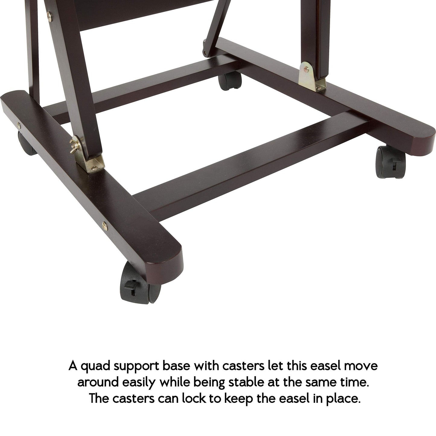 SoHo Urban Artist Wooden Easel - H-Frame Studio Easel for Tabletop Easels for Painting & Drawing Desk, Supports Canvases Up to 71", Mahogany Finish, Adjustable with Locking Casters