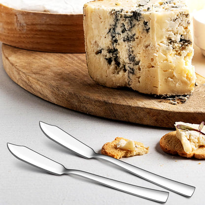 E-far 6 Pack Butter Spreader Knife Set, 7-Inch Stainless Steel Cheese Dessert Knives for Kitchen and Parties