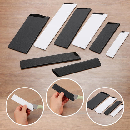 PATIKIL 2 Pcs ABS Knife Cover Sleeves, 10x2 Inch Knife Blade Edge Guard Sheath Universal Blade Protector Flocking for Home Kitchen, Black