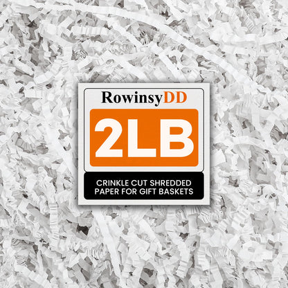RowinsyDD 2LB White Crinkle Paper Filler, Cut Shredded Paper for Gift Baskets Packaging Wrapping Cushion Stuffing Box Confetti Filler for Easter Christmas Wedding Birthday Bridesmaid