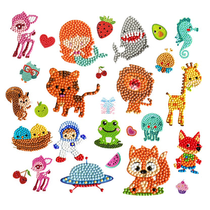 sinceroduct 80pcs Diamond Stickers for Kids - 5D DIY Gem Art Kits, Safe and Colorful Crafts for Girls, Boys, and Beginners