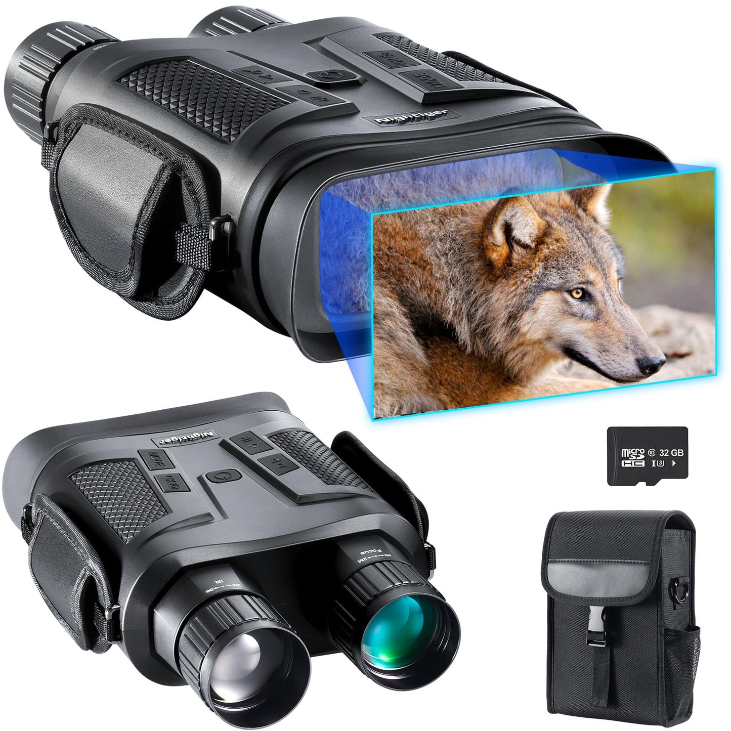 Nightiger 4K Night Vision Binoculars for Adults, Day & Night Vision Infrared Goggles, 7000mAh Rechargeable, 2624ft Long Range, 5X 42MM Zoom for Hunting Camping Hiking