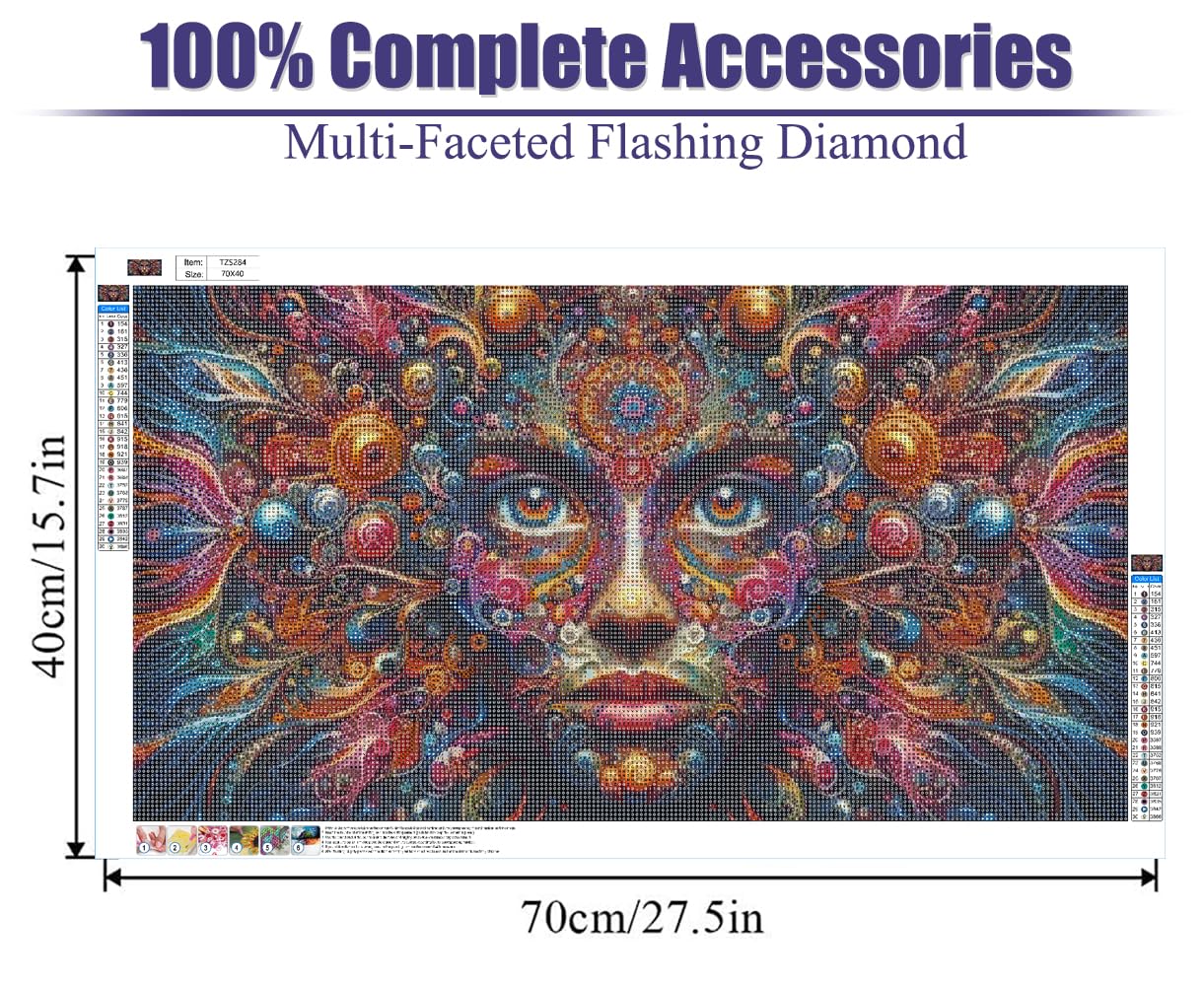 COHAYISY Large 5D Face Diamond Painting Kits Modern Abstract Art, DIY Full Drill Diamond Art for Adults, Home Wall Decoration 15.7x27.5 inch