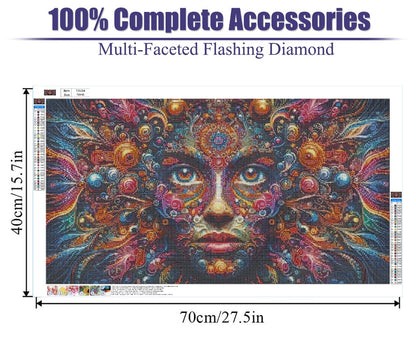 COHAYISY Large 5D Face Diamond Painting Kits Modern Abstract Art, DIY Full Drill Diamond Art for Adults, Home Wall Decoration 15.7x27.5 inch