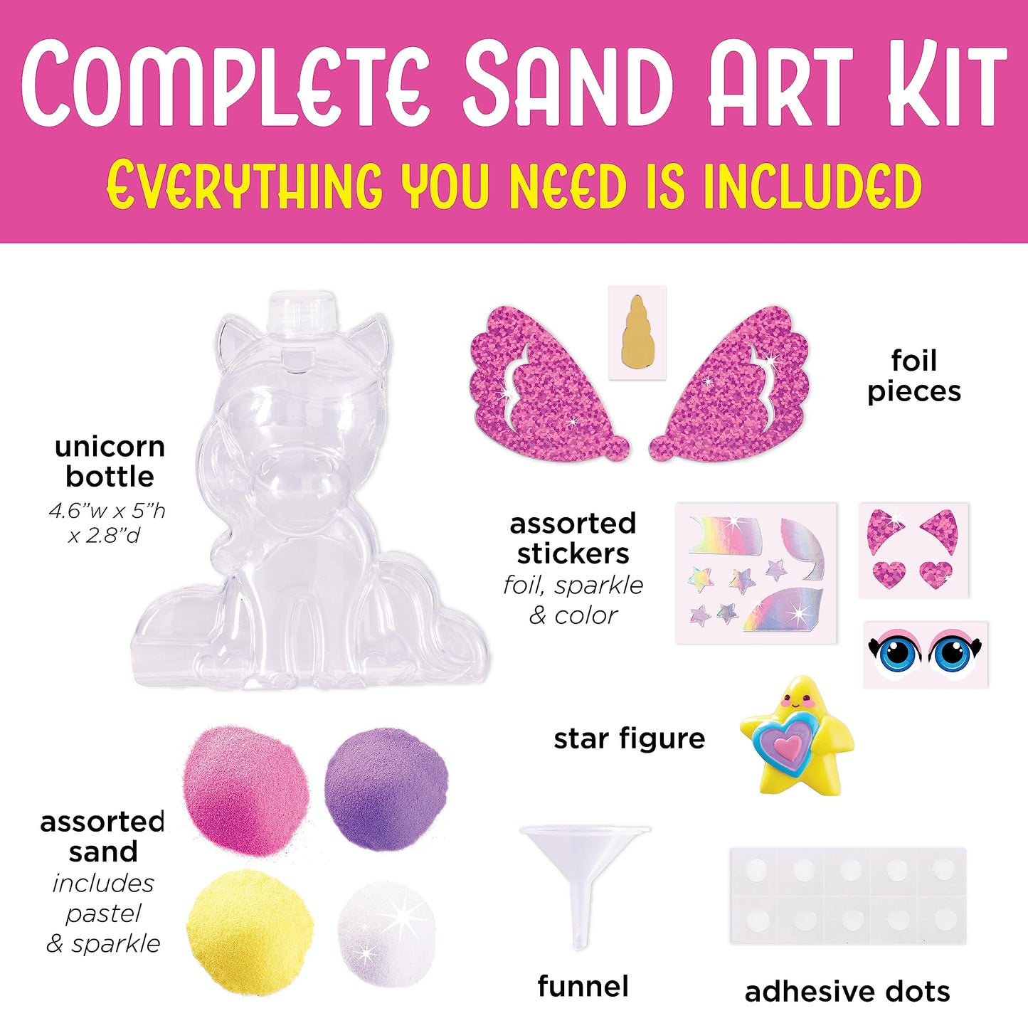 Creativity for Kids Sand Art Kit: Unicorn - DIY Sand Art Kits for Kids, Spring Crafts & Unicorn Gifts for Girls, Arts and Crafts for Kids (Ages 6+)
