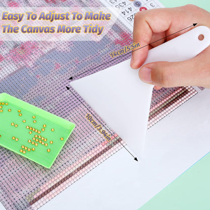 Whaline 3Pcs Stainless Diamond Pasted Drawing Ruler Steel 5D Drawing Mesh Ruler with Fix Tools 240 520 1020 Blank Grids for Full Drill or Partial Drills DIY Art Crafts Diamond Painting Kits