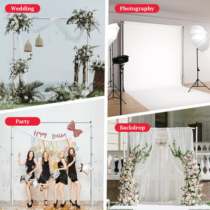 EMART Pipe and Drape Backdrop Stand Kit, 12ftx10ft Heavy Duty Adjustable Photo Background, Metal Frame with Flat Base for Wedding, Birthday Party, Banquet Decorations
