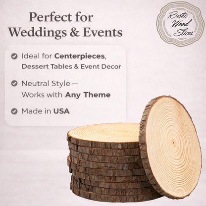 Set of (10) Medium 9-11" Wood Slices for Centerpieces! Wedding and Baby Shower centerpieces (Set of 10 Medium (9-11"))