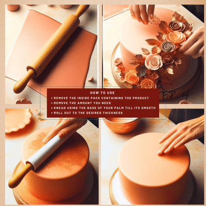 Confect Showstopper Copper Metallic Fondant | Edible Fondant For Cakes | Chefs Choice Fondants for Cake Decorating Cake | Vegan, Gluten-Free, Nut-Free, Palm Oil-Free – 8.8 Oz