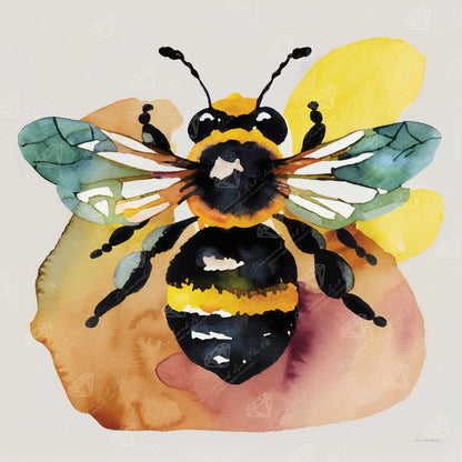 DIAMOND ART CLUB Watercolor Bee Diamond Painting Kit, Fun DIY Crafts for Adults, Round Diamond Art Canvas, 9" x 9" (22.8 cm x 22.8 cm)