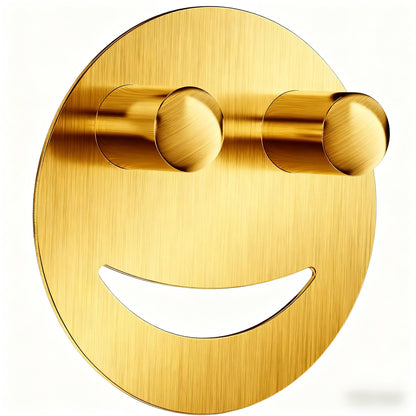 Yoshiky Stainless Steel Smiley Face Sponge Holder, Silver Sink Caddy Organizer Storage with Suction Cup for Kitchen, Kitchen Accessories Decor Scrubber-Gold