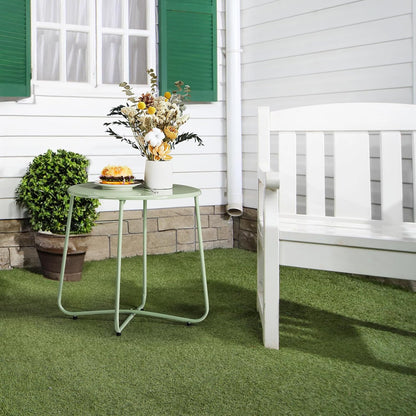 Outvita Indoor and Outdoor Side Table, Small Patio Side Table, Metal Round Portable Waterproof Weather Resistant End