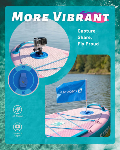 iTAOSTAR W01AP 36" Super Wide Paddle Board, More Fun Inflatable Paddleboard with 5 Fins for Better Balance, Stand Up Paddle Board with Premium SUP Accessories for Adults of All Skill Levels