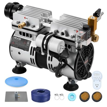 VEVOR Pond Aerators, 5.2CFM Aeration System for Lakes up to 3 Acres, 3/4 HP Air Compressor, 1 Diffuser & 100' Weighted Tubing, Outdoor Pond Aeration Pump for Deep Water Oxygen Circulation