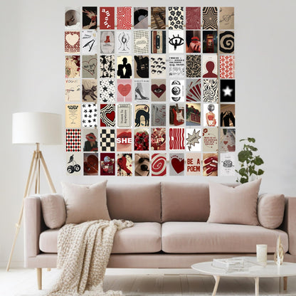 70pcs Downtown Girl Room Decor Wall Collage Kit Aesthetic Pictures, Retro Photo Collage Kit 4x6 inches Wall Art Posters, Decorative Paintings For Teenage Girls Bedroom Dormitory