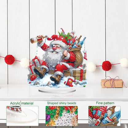 Diamond Painting Kit Christmas Desktop Ornaments, Special Shape Diamond Art Painting Kits Tabletop Ornaments for Adult Beginner, Diamond Art Ornament for Christmas Home Office Decor