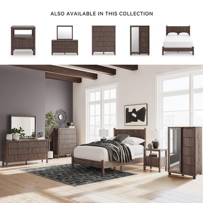 Signature Design by Ashley Symarro Casual 6-Drawer Dresser with Walnut Finish, Dark Brown