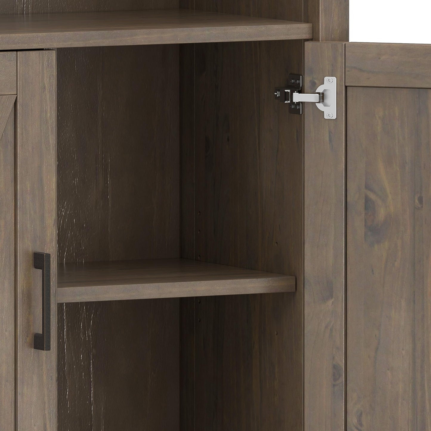 SIMPLIHOME Ela Bookcase - 72 inch Tall 5-Shelf Solid Wood Bookshelf in Smoky Brown, Transitional Storage for Living Room, Study Room or Office with Open Design and Sleek Panel Detailing