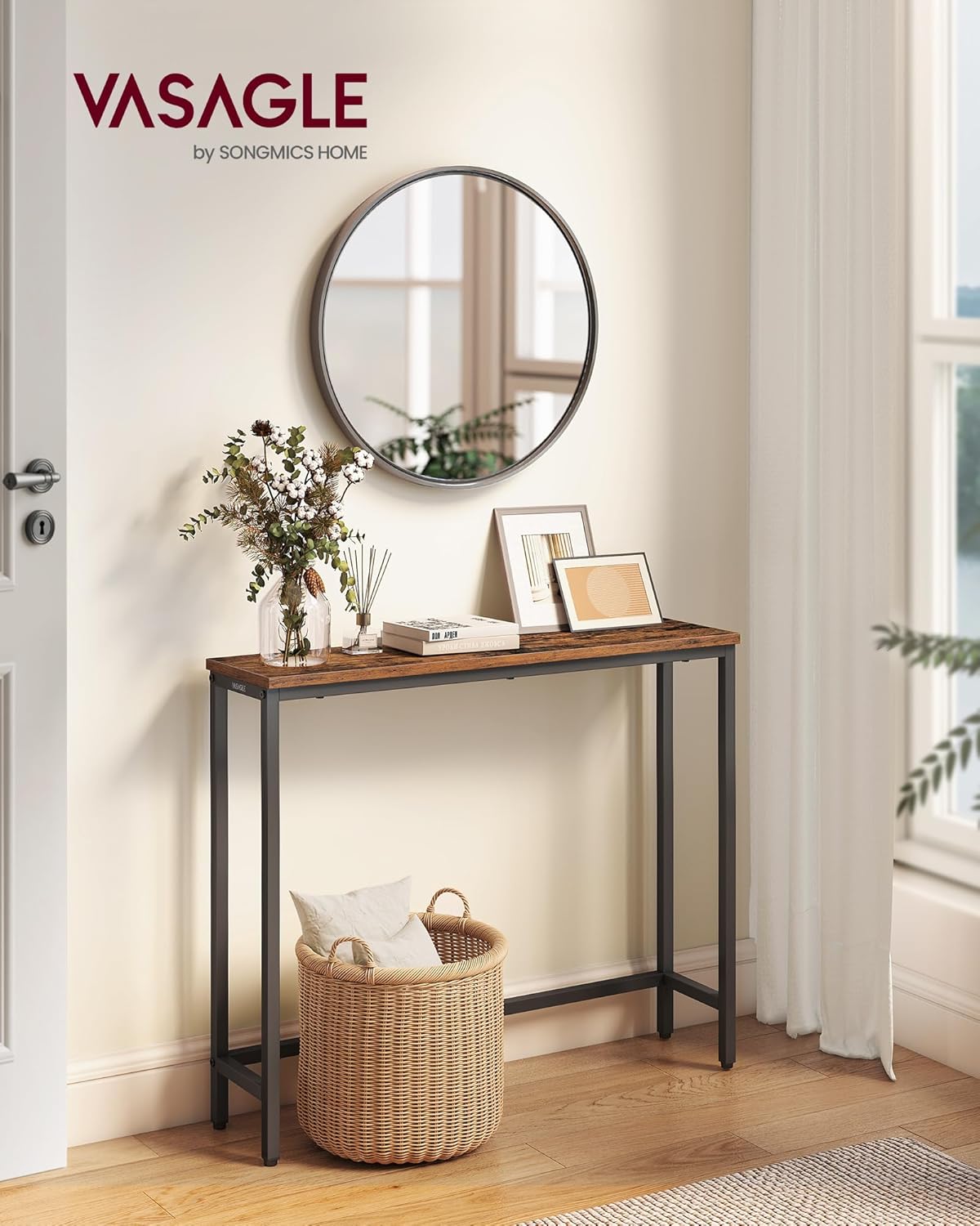 1 7.9 31.5 32 Inches, ULNT035KD01S VASAGLE Console Table, Entryway Table, One Piece Top, Easy Assembly, for Hallway
