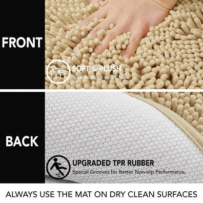 Deconovo Bath Mat 44x24 Inch Non-Slip, Ultra Absorbent, Machine Washable Microfiber Rug for Bathroom Floor, Hotel & Home Use – Oeko-TEX Certified, Quick Dry, Soft Plush Feel Red