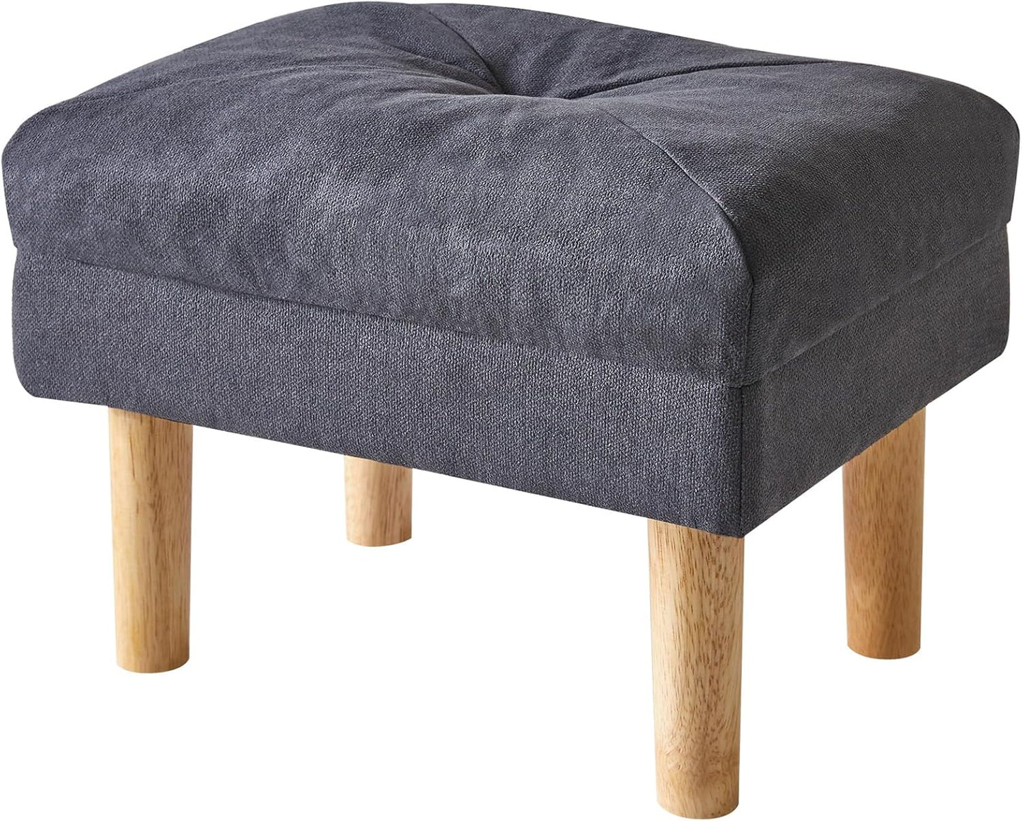 15.75" UHBD023BG YMYNY Small Foot Stool Ottoman, Footrest with Sponge Soft Padded Seat, Cotton-Linen Blend Fabric