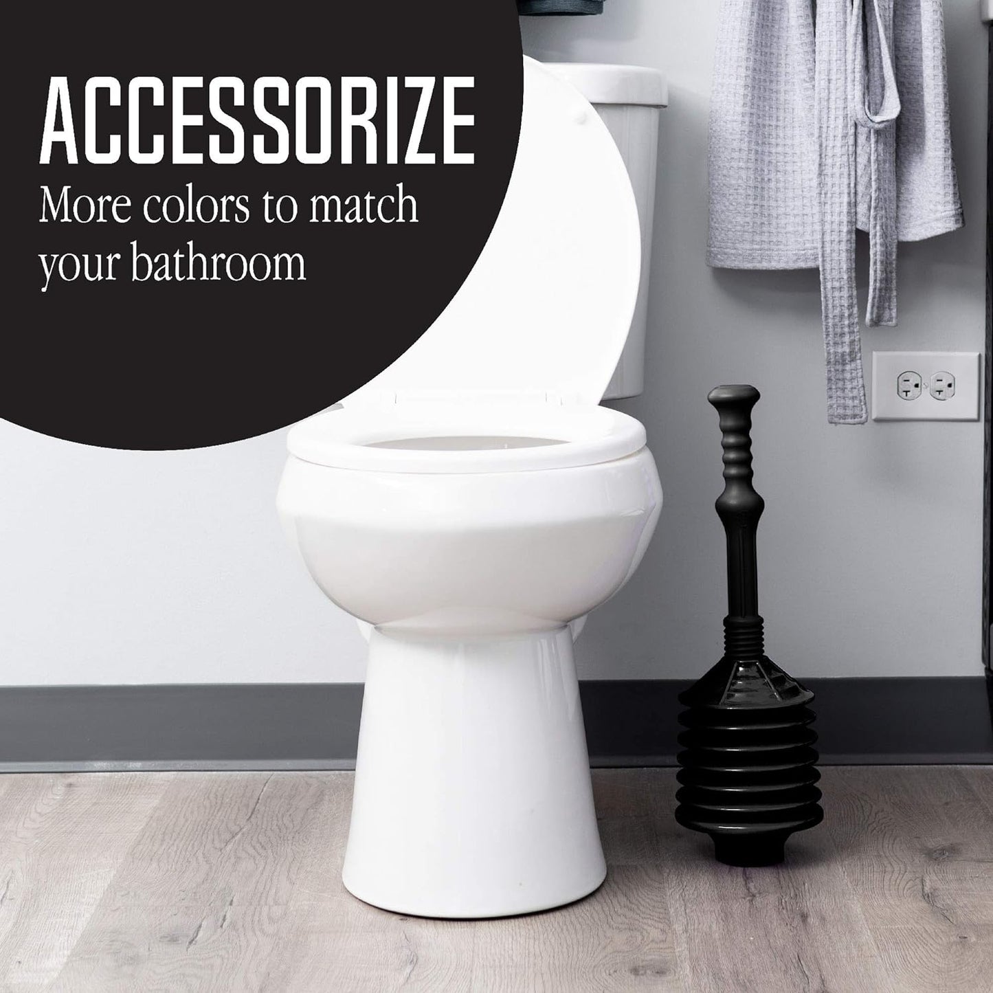 JS Jackson Supplies Professional Bellows Accordion Toilet Plunger, High Pressure Thrust for Heavy Duty Clogs