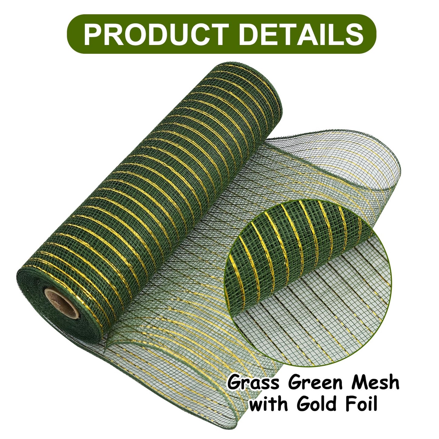 TONIFUL 2 Rolls 10 Inch Sage Green Decorative Mesh Ribbbon Rolls, Fabric Mesh for Wreath Supplies Front Door Wreath Crafts Tree Decor Easter Christmas Thanksgiving Halloween Decor (10 yds/roll)