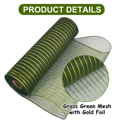 TONIFUL 2 Rolls 10 Inch Sage Green Decorative Mesh Ribbbon Rolls, Fabric Mesh for Wreath Supplies Front Door Wreath Crafts Tree Decor Easter Christmas Thanksgiving Halloween Decor (10 yds/roll)