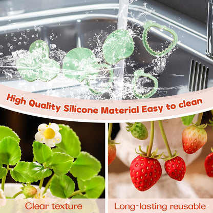 Professional Flower Fondant Mold Set, Reusable Silicone Cake Decorating Tools for Baking & Sugar Craft (Strawberry Fondant)