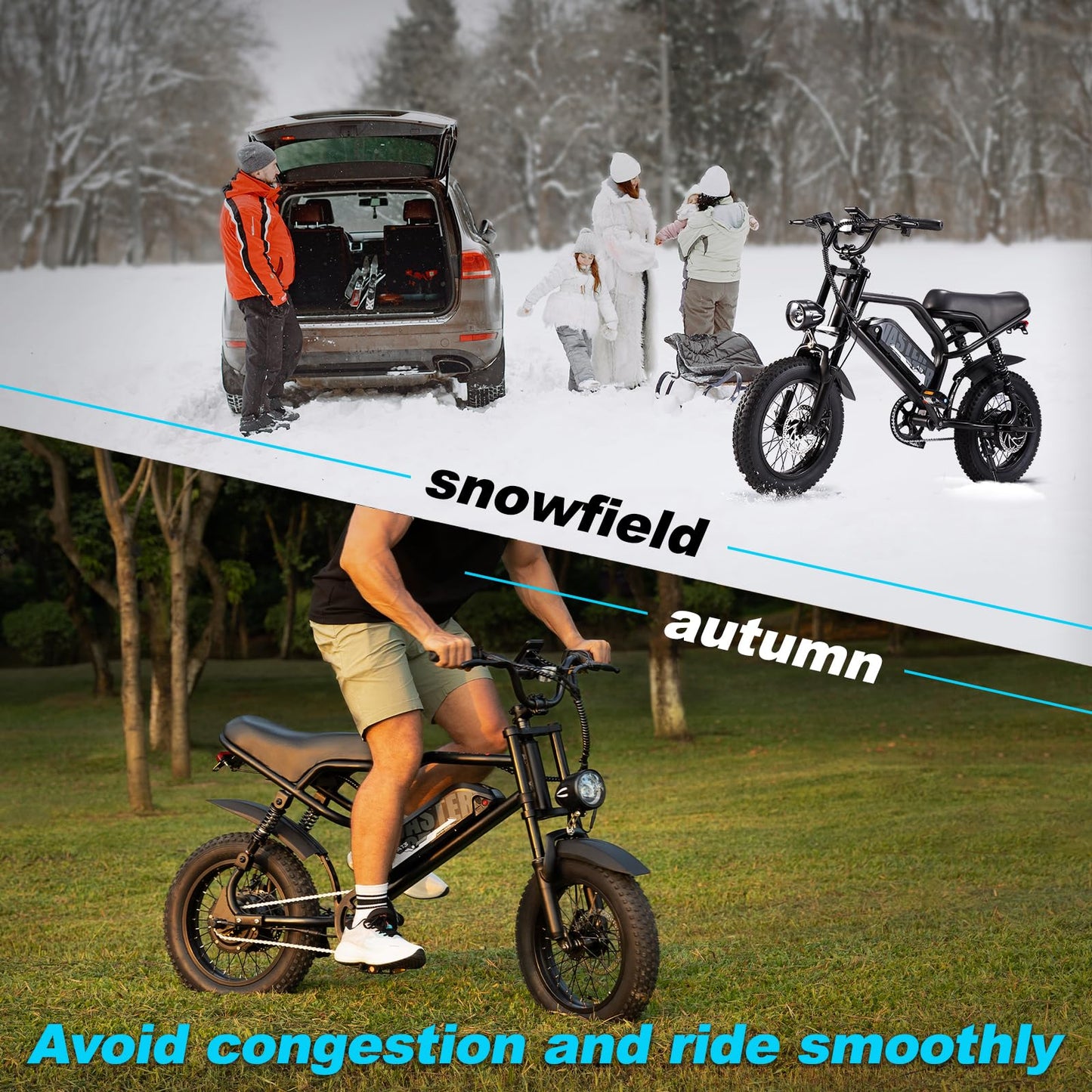VDL Mountain Electric Bike for Adults, 16" Fat Tire Ebike, Wider Seat 800W Peak Motor, Removable Battery, Front Fork Suspension, 20MPH, UP to 35 Miles Mountain Ebike, for Leisure Riding&Commuting