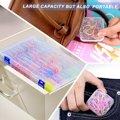 DILIBRA Bead Organizer Box, 46Pcs Small Bead Organizers and Storage Plastic Cases, Mini Clear Storage Containers Boxes with Hinged Lid for Diamond Painting Accessories Seed Jewelry Crafts