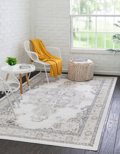 Unique Loom Parker Collection Area Rug - Merakli (10' x 14' Rectangle, Ivory/ Black)